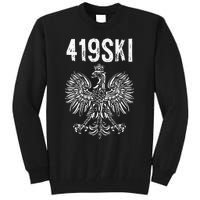 Toledo Ohio Polish American Eagle Flag Pride 419 Area Code Tall Sweatshirt