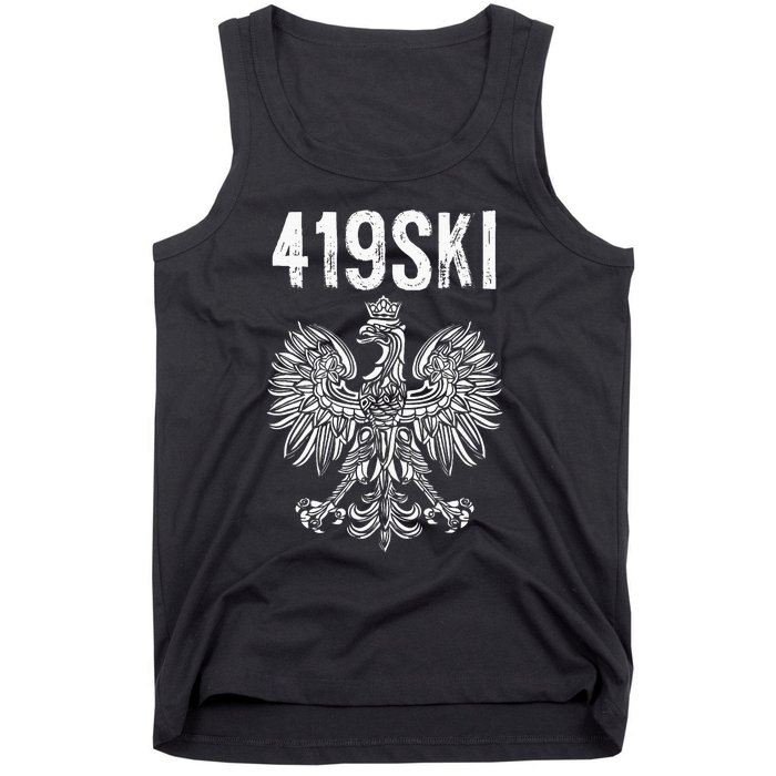 Toledo Ohio Polish American Eagle Flag Pride 419 Area Code Tank Top