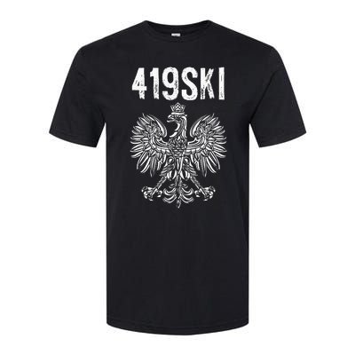 Toledo Ohio Polish American Eagle Flag Pride 419 Area Code Softstyle CVC T-Shirt