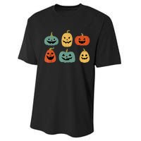 Types Of Pumpkin Jack O Lantern Collection Retro Halloween Performance Sprint T-Shirt