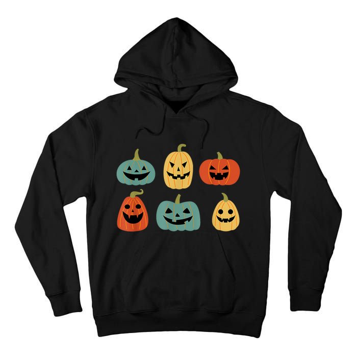 Types Of Pumpkin Jack O Lantern Collection Retro Halloween Tall Hoodie