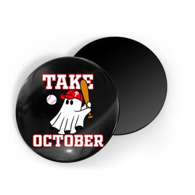 Take October Philadelphia Ghost Baseball Halloween Magnet