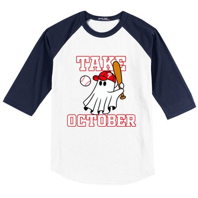 Take October Philadelphia Ghost Baseball Halloween Baseball Sleeve Shirt