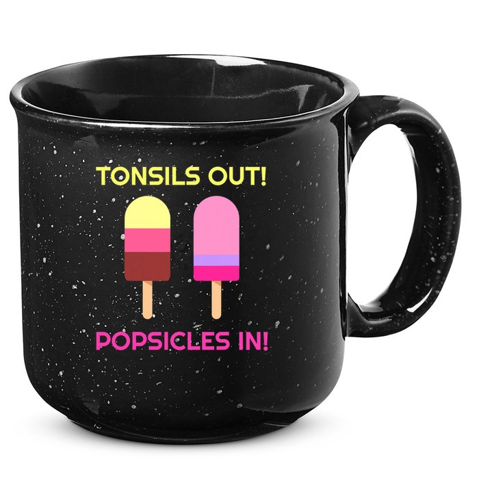 Tonsils Out Popsicles In Funny Tonsil Surgery Get Well 15oz Campfire Ceramic Mug