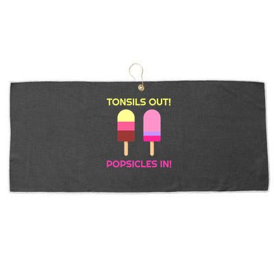 Tonsils Out Popsicles In Funny Tonsil Surgery Get Well Large Microfiber Waffle Golf Towel