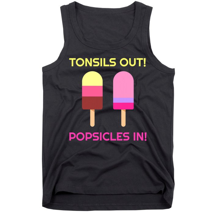 Tonsils Out Popsicles In Funny Tonsil Surgery Get Well Tank Top