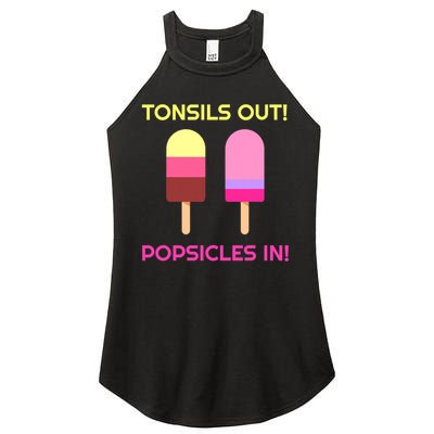 Tonsils Out Popsicles In Funny Tonsil Surgery Get Well Women's Perfect Tri Rocker Tank