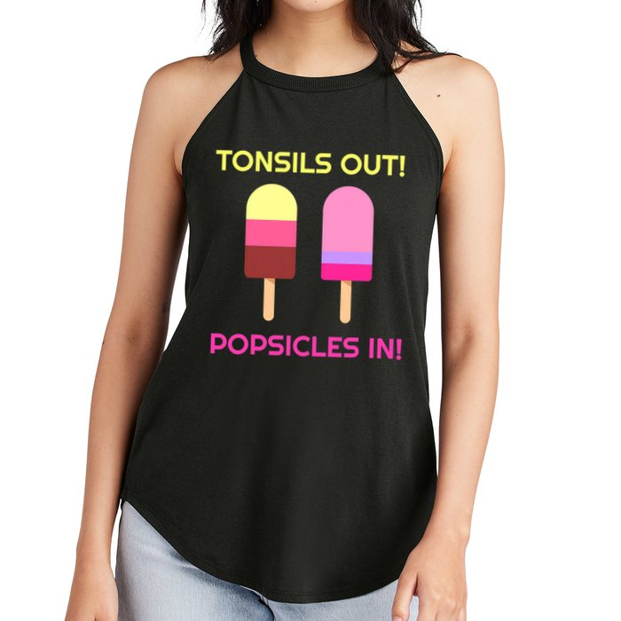Tonsils Out Popsicles In Funny Tonsil Surgery Get Well Women's Perfect Tri Rocker Tank