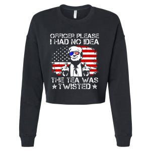 Trump Officer Please I Had No Idea The Tea Was Twisted Usa Cropped Pullover Crew