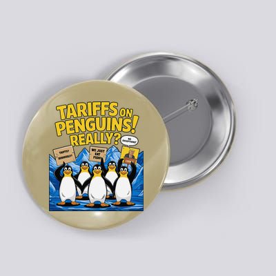 Tariffs On Penguins Heard Island Funny Trump Tariffs 2025 Button