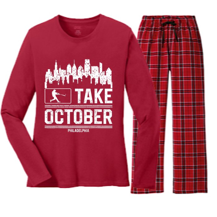 Take October Philadelphia Women's Long Sleeve Flannel Pajama Set 