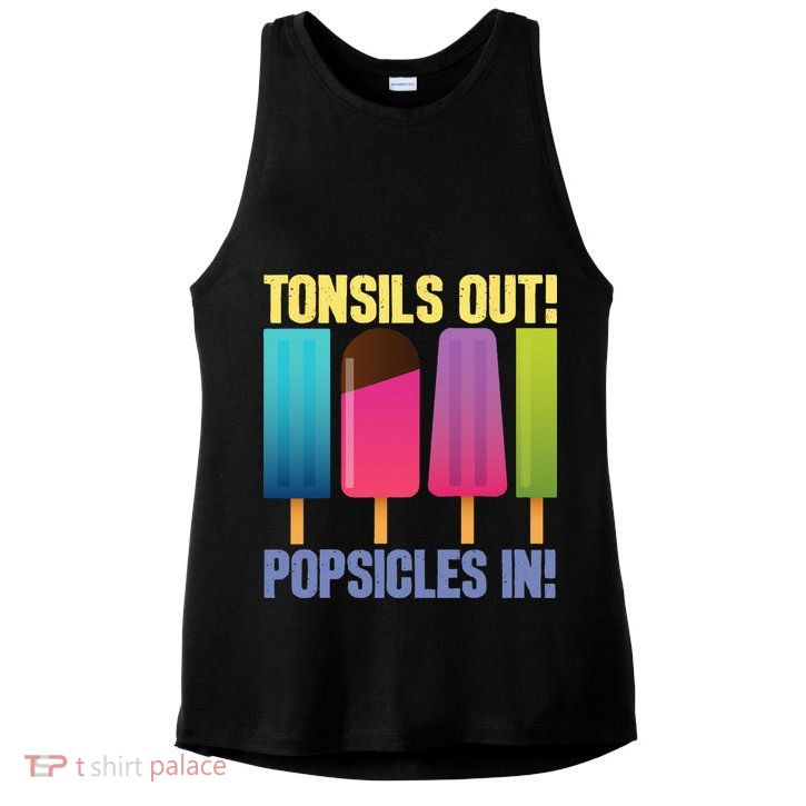 Tonsils Out Popsicles In Tonsillectomy Removal Surgery Ladies PosiCharge Tri-Blend Wicking Tank