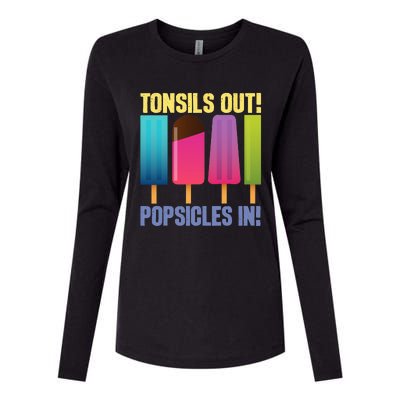 Tonsils Out Popsicles In Tonsillectomy Removal Surgery Womens Cotton Relaxed Long Sleeve T-Shirt