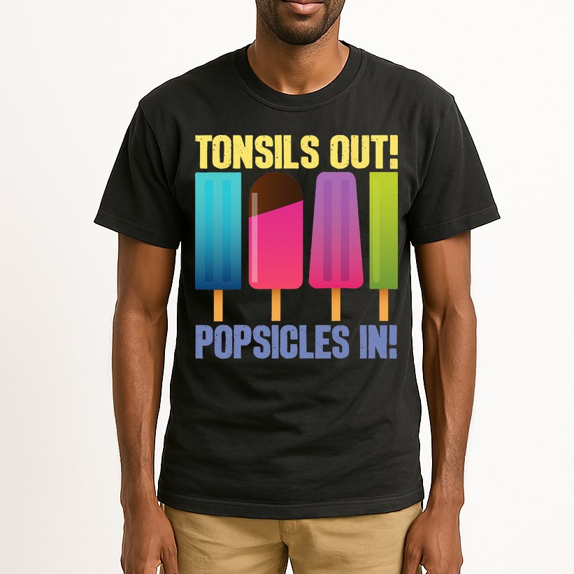 Tonsils Out Popsicles In Tonsillectomy Removal Surgery Tall T-Shirt