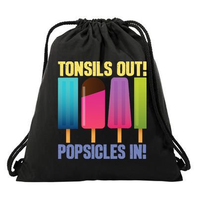 Tonsils Out Popsicles In Tonsillectomy Removal Surgery Drawstring Bag