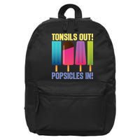Tonsils Out Popsicles In Tonsillectomy Removal Surgery 16 in Basic Backpack