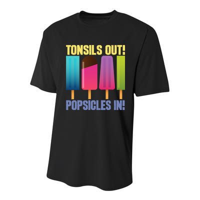 Tonsils Out Popsicles In Tonsillectomy Removal Surgery Youth Performance Sprint T-Shirt