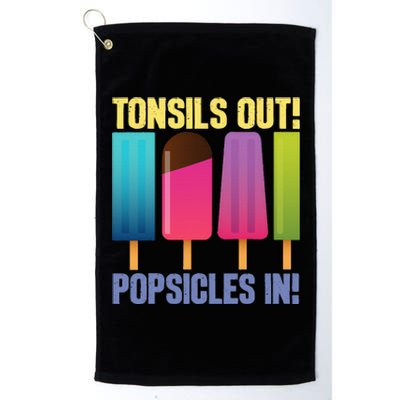 Tonsils Out Popsicles In Tonsillectomy Removal Surgery Platinum Collection Golf Towel