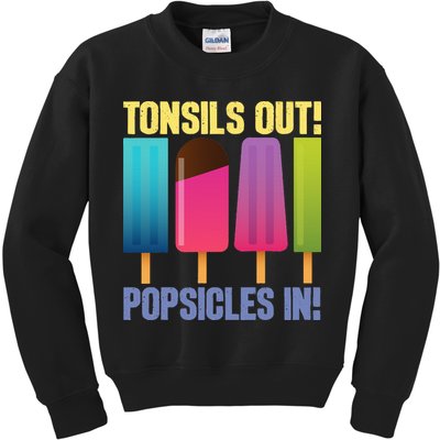 Tonsils Out Popsicles In Tonsillectomy Removal Surgery Kids Sweatshirt