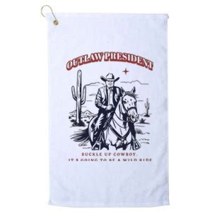 The Outlaw President Trump Western Donald Trump Cowboy Platinum Collection Golf Towel