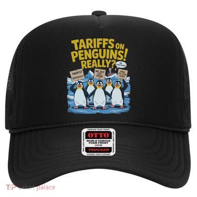 Tariffs On Penguins Really Heard Island Penguin Resistance High Crown Mesh Back Trucker Hat