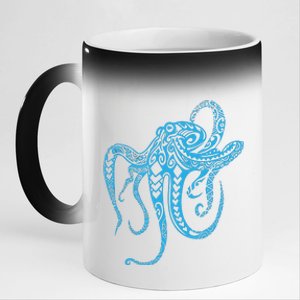 Tribal Octopus Polynesian Tribal Octopus 11oz Black Color Changing Mug