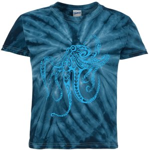 Tribal Octopus Polynesian Tribal Octopus Kids Tie-Dye T-Shirt