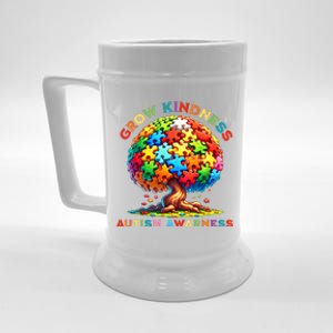 Tree Of Puzzle Autism Awareness Month Support Great Gift Beer Stein