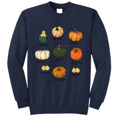 Type Of Pumpkins Fall Halloween Pumpkin Patch Tall Sweatshirt