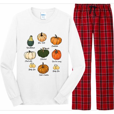 Type Of Pumpkins Fall Halloween Pumpkin Patch Long Sleeve Pajama Set