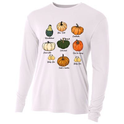 Type Of Pumpkins Fall Halloween Pumpkin Patch Cooling Performance Long Sleeve Crew