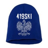 Toledo Ohio Polish American Eagle Flag Pride 419 Short Acrylic Beanie