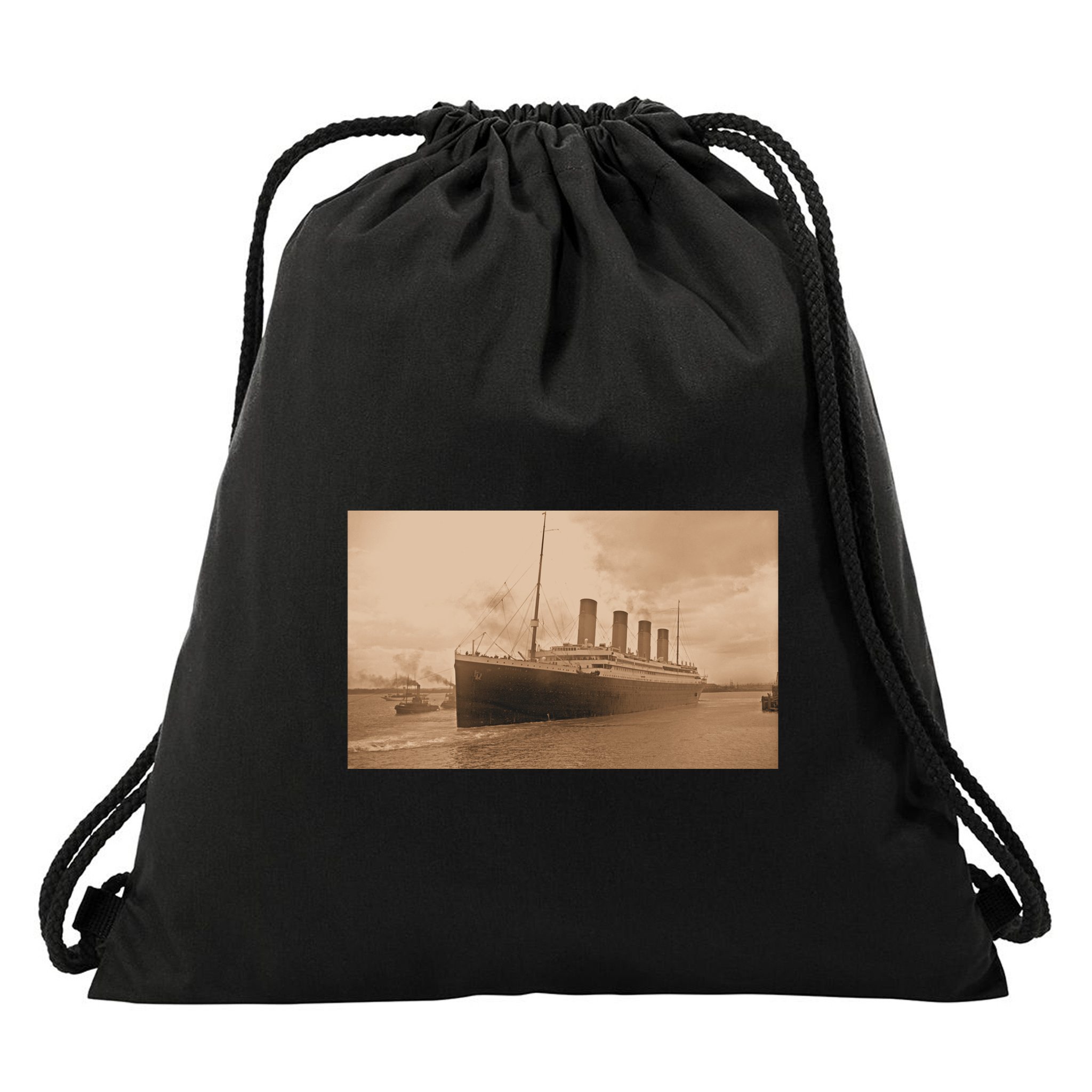 Titanic Original Photo Sepia 1912 Drawstring Bag