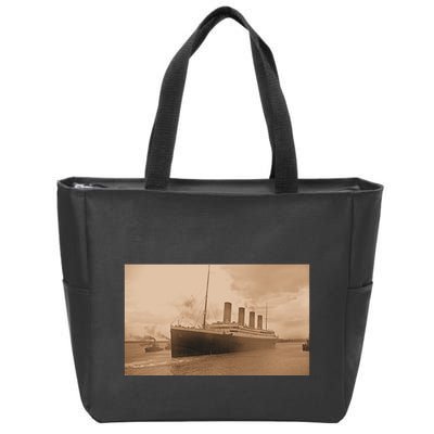 Titanic Original Photo Sepia 1912 Zip Tote Bag