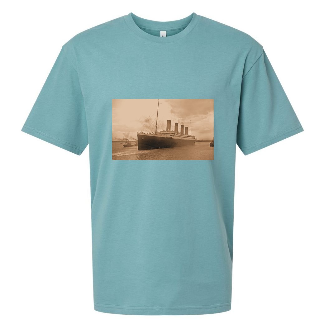 Titanic Original Photo Sepia 1912 Sueded Cloud Jersey T-Shirt
