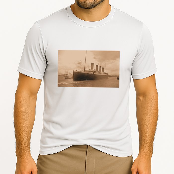 Titanic Original Photo Sepia 1912 Cooling Performance Crew T-Shirt