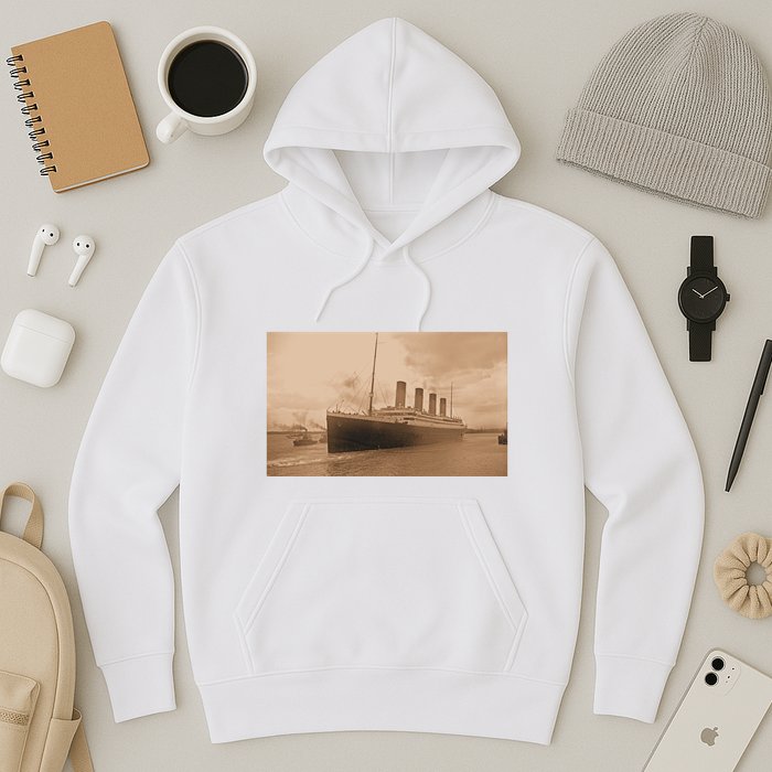 Titanic Original Photo Sepia 1912 Hoodie
