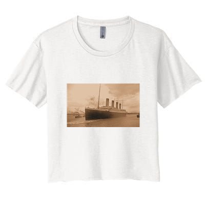 Titanic Original Photo Sepia 1912 Crop Top