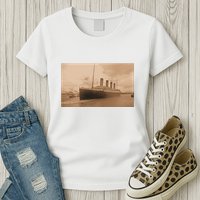 Titanic Original Photo Sepia 1912 Womens T-Shirt