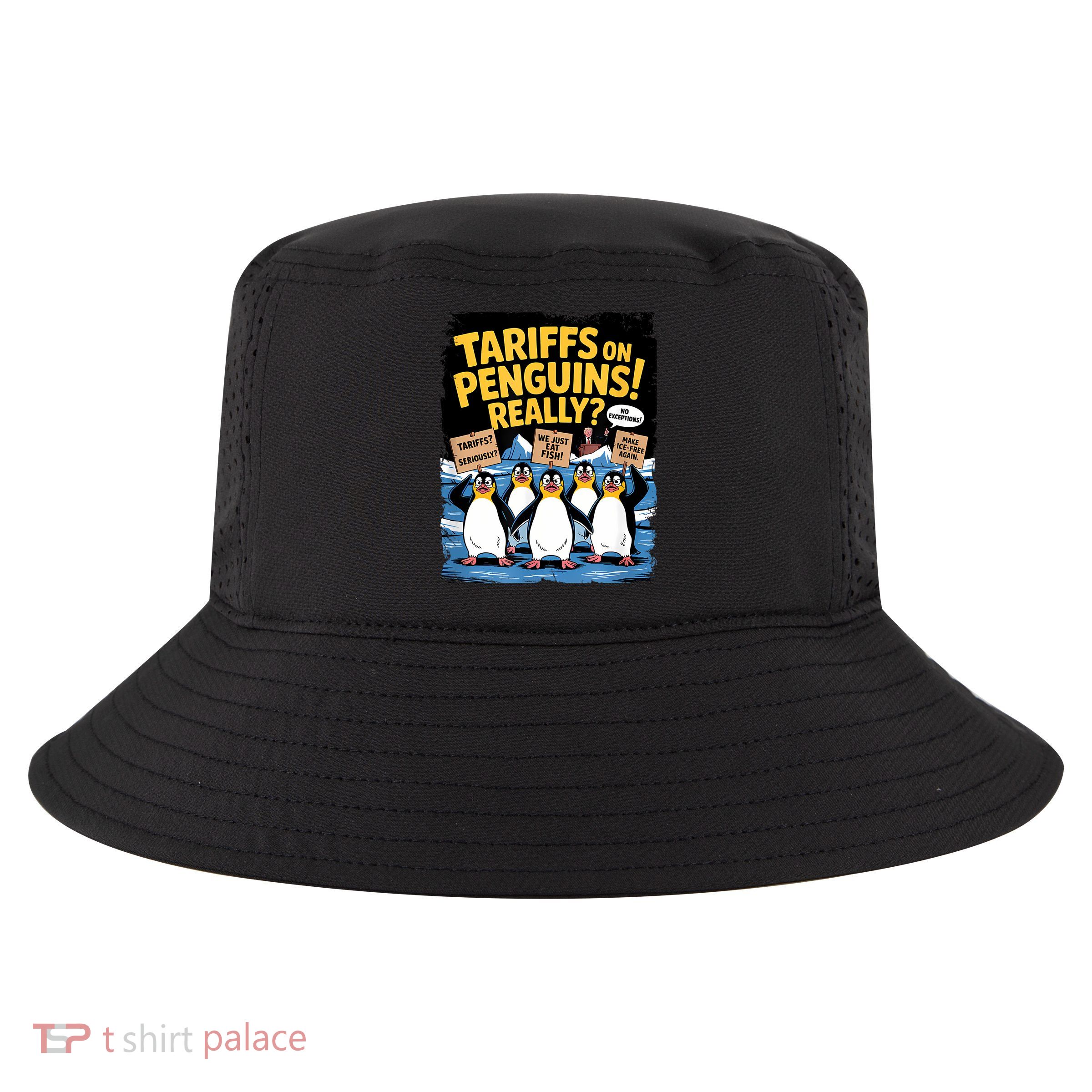 Tariffs On Penguins Heard Island Funny Trump Tariffs Cool Comfort Performance Bucket Hat