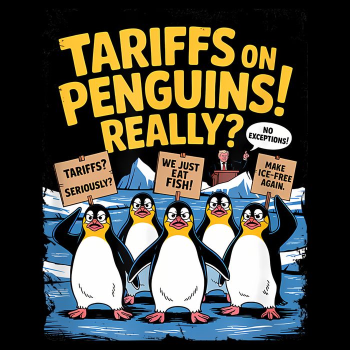 Tariffs On Penguins Heard Island Funny Trump Tariffs Button