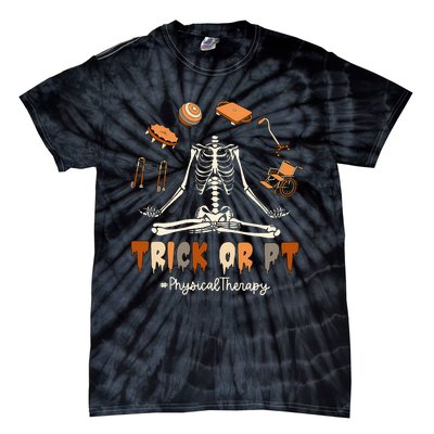 Trick Or PT Physical Therapy Skeleton Halloween Doctor PTA Tie-Dye T-Shirt