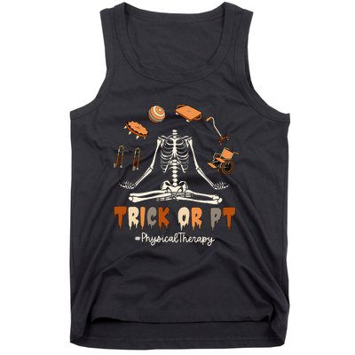 Trick Or PT Physical Therapy Skeleton Halloween Doctor PTA Tank Top