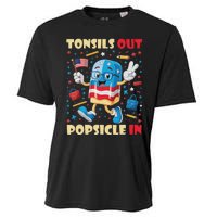 Tonsils Out Popsicles In Patriotic Usa Flag 4th Of July Cooling Performance Crew T-Shirt