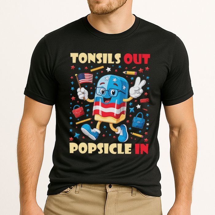 Tonsils Out Popsicles In Patriotic Usa Flag 4th Of July Performance Shirt