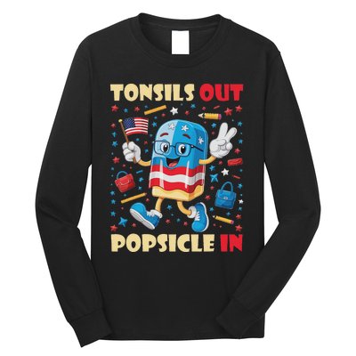 Tonsils Out Popsicles In Patriotic Usa Flag 4th Of July Long Sleeve Shirt