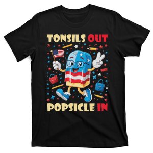 Tonsils Out Popsicles In Patriotic Usa Flag 4th Of July T-Shirt