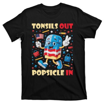 Tonsils Out Popsicles In Patriotic Usa Flag 4th Of July T-Shirt