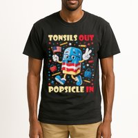 Tonsils Out Popsicles In Patriotic Usa Flag 4th Of July Tall T-Shirt