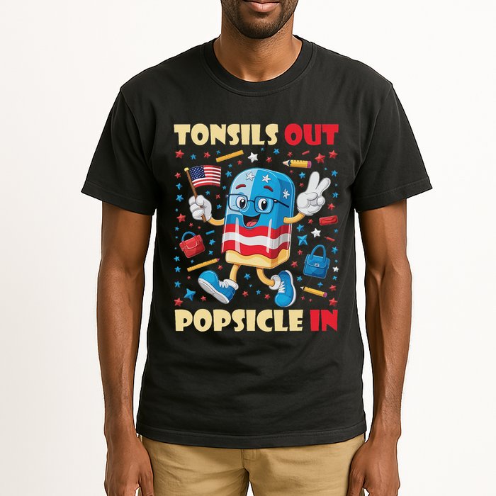 Tonsils Out Popsicles In Patriotic Usa Flag 4th Of July Tall T-Shirt